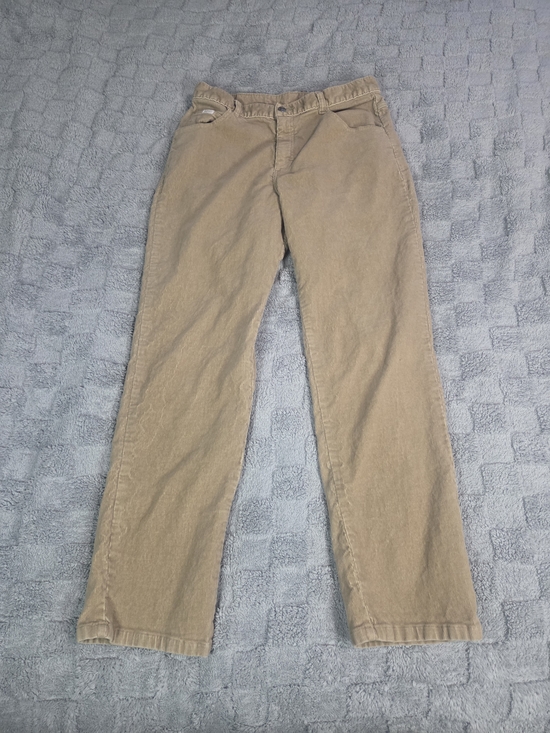 Lee Pants - Vintage 90s ORIGINAL LEE corduroy Mom Pants Woman Size 14m  30/29 Beige